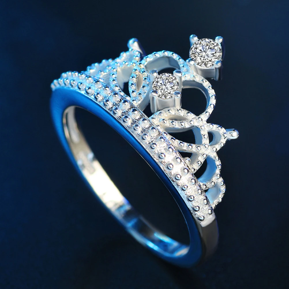 Princess Crown кольца блестящие Jewery Обручение Свадебные Рождество кольцо для Для