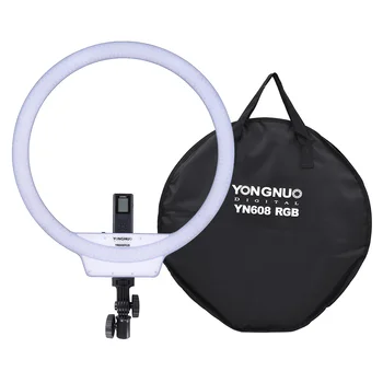 

YONGNUO YN608 LED Video Light Photography Video Ring Light 5500K+RGB Full Color with Remote Controller for Live Video and Selfie