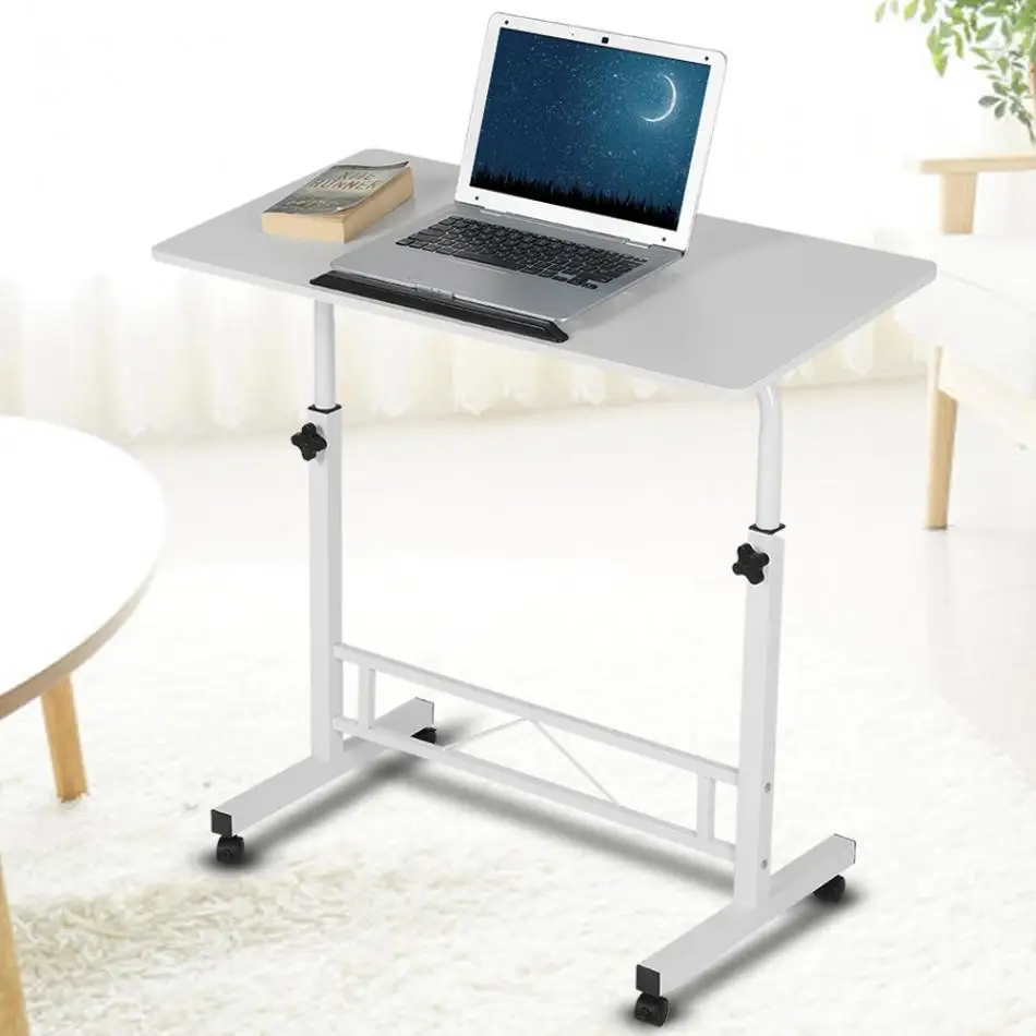 Height Adjustable Laptop Table Computer Desk Stand Bed With Wheels