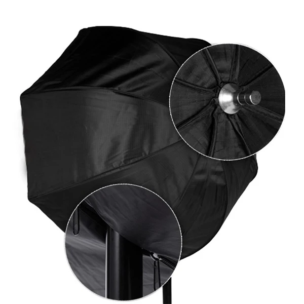 

New 80cm / 31.5in Octagon Umbrella Softbox Reflector Diffuser with Carbon Fiber Bracket for Speedlite Flash Light Sliver Black