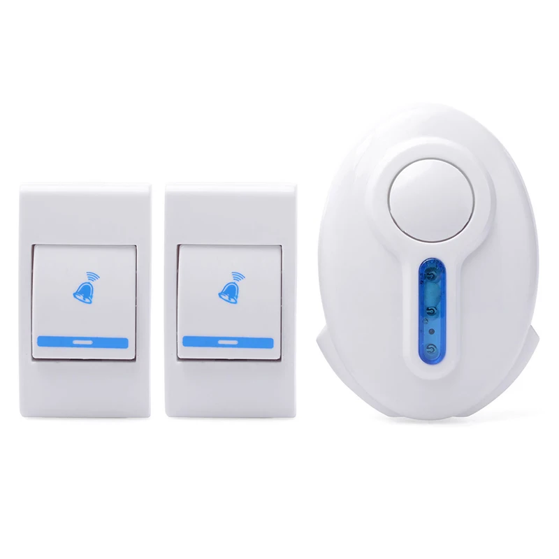 

Remote Control Music Wireless Withe Doorbell with 2 Buttons Ring Sound Door Bell Home Accessories Mini Wireless Doorbell