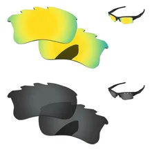 Черный& 24 K золотой 2 пары Поляризованные Сменные линзы для Flak куртка XLJ солнцезащитные очки с отверстиями рамка UVA и UVB Защита