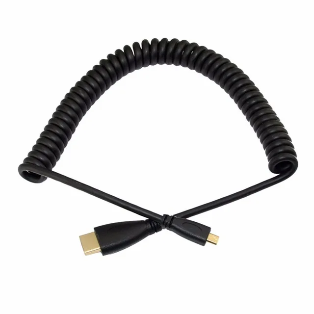 50pc high speed HDMI A male To Micro HDMI D male Spiral Coiled