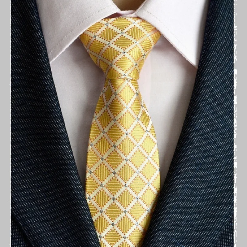 NINIRUSI Формальные Бизнес Для мужчин; жаккардовые галстуки для Для мужчин классические полосатые галстук из полиэстера для свадьбы