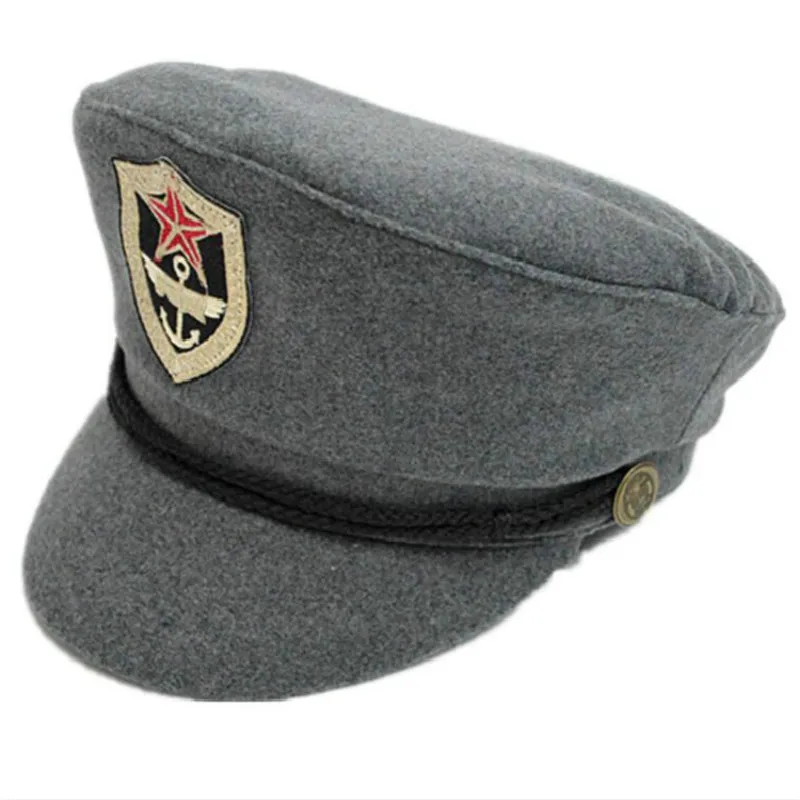 Которые в душе военные шапки для мужчин и женщин прошитый значок зимняя плоская шляпа шерсть капитан темно-синяя кепка мужская женская Матросская шляпа gorras