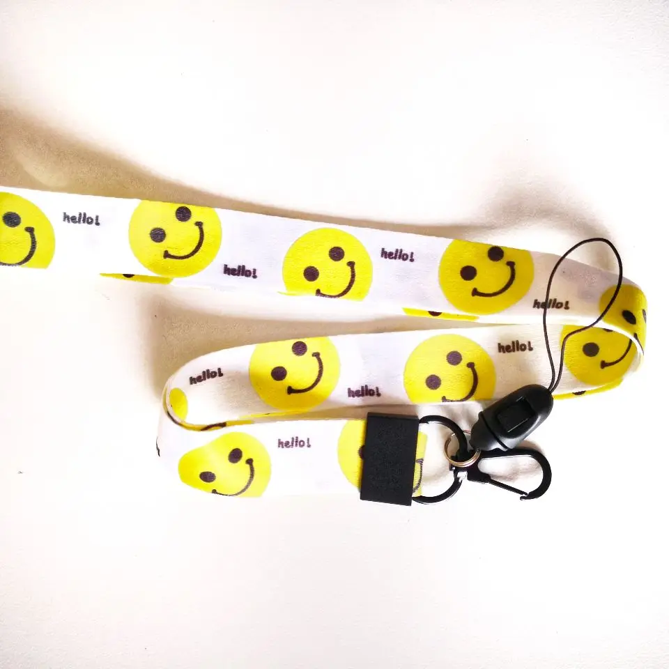 

Mobile Phone Strap Cute Smiley Pattern Lanyards for keys ID Card Gym neck Straps USB badge holder DIY Hang Rope Lariat Lanyard