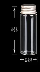 10 шт./лот 22x60 мм 14 мл Алюминий винт Кепки Стекло Бутылочки, термостойкие прозрачный Стекло Бутылочки творческий декоративные флаконы