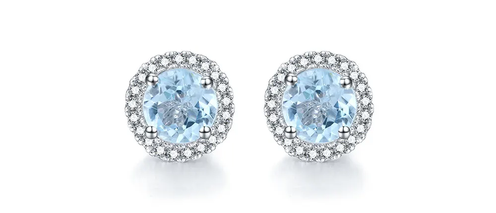 silver blue topaz earrings CAE01986SD-1 (2)