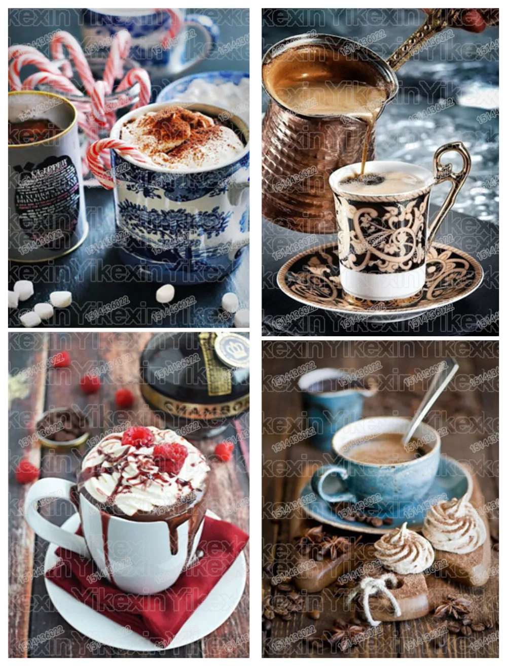 

5D DIY Diamond Painting Cross Stitch Diamond Embroidery Coffee Pattern Full Drill Rhinestone Wall Decoration Gift