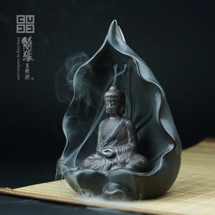 Hight Quality Tathagata Buddha Backflow Incense Burner Ceramic Aroma