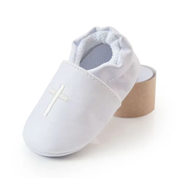boys white christening shoes
