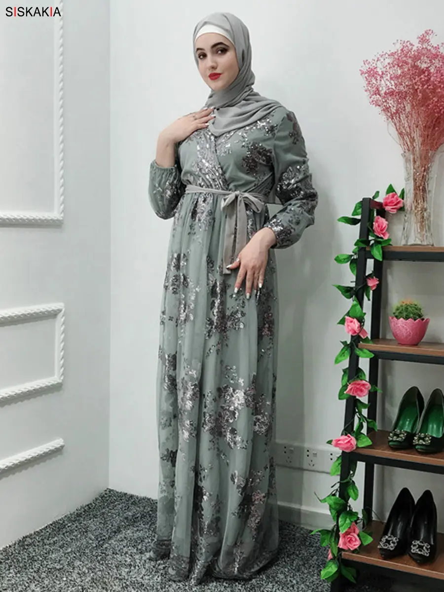 Модная мусульманская абайя платье металлический цвет высокого класса Кружева Горячая печать Дубай халат арабский ислам элегантное вечернее платье осень