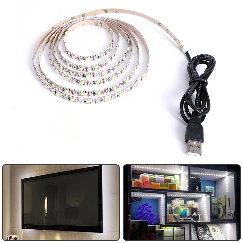 3528 USB кабель питания светодиодные ленты свет лампы Рождественский стол Декор прочный высокое качество лента для ТВ фоновое освещение