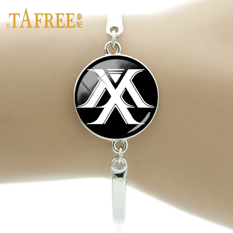 Шарм от tafree нежный браслет корейский поп мужской портфель MONSTA X Art личные фото вентилятор memento браслеты ювелирные изделия MN02 - Окраска металла: MN02