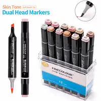 FINECOLOUR 12/24/36Color Skin Tones Soft Brush Markers Set Alcohol Based Sketch Marker Manga Professional Drawing Art Supplier