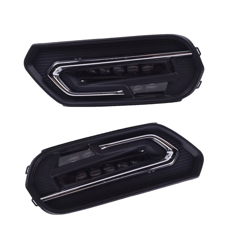 

ShenLao led drl daytime running light fog light for honda Avancier 2017 with yellow turn signal and blue night light accessories