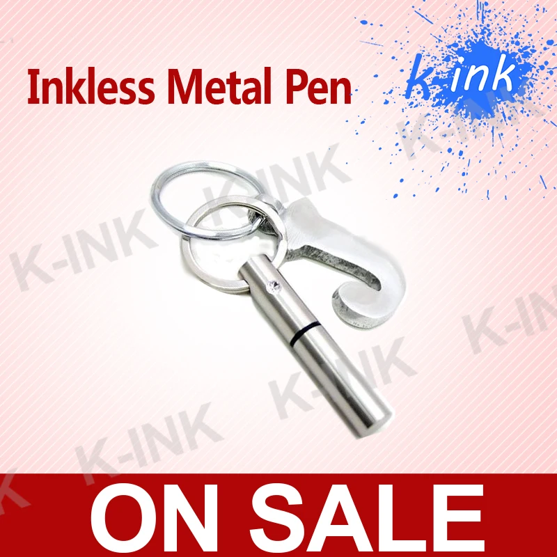 Pen without ink , inkless metal pen , convenient novelty fountain pen for school students , magic pen
