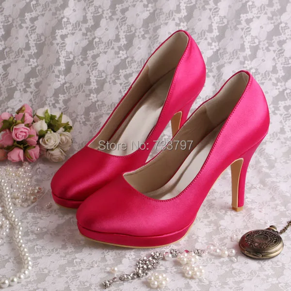 Wedopus Customize Handmade Round Toes Women Wedding Pumps Platform Dropship
