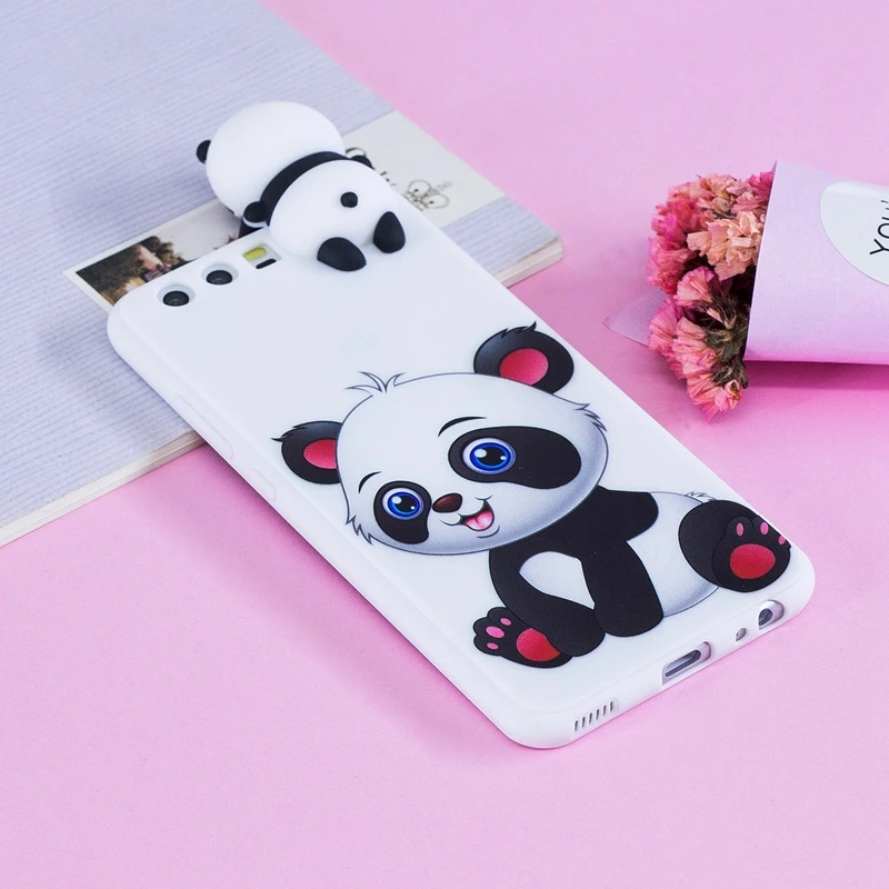 P10 sFor Coque Huawei Case 3D Cartoon Cat Panda Soft Silicon TPU Back Cover Etui For P 10 Huwawei Huawey |