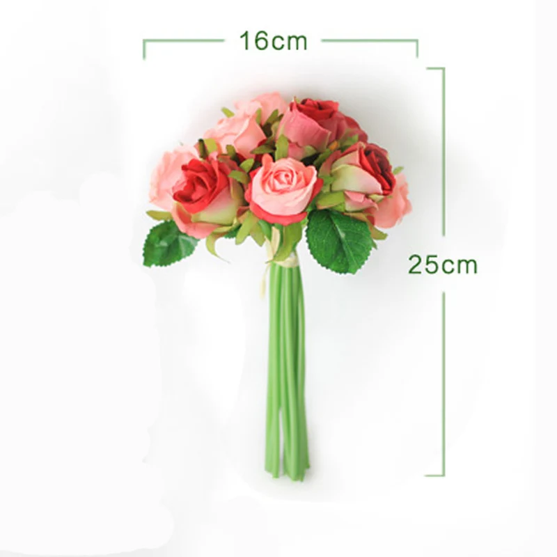 12 шт. искусственные шелковые розы для вечерние шения дома|flower bouquet|flowers home decorationset