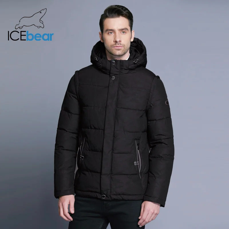 ICEbear 2018 повседневное для мужчин зимнее пальто двойной карман ветрозащитный стиль