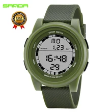 SANDA Модные мужские спортивные часы из смолы, противоударные цифровые часы, лучший бренд класса люкс, водонепроницаемые montre homme relogio feminino 365