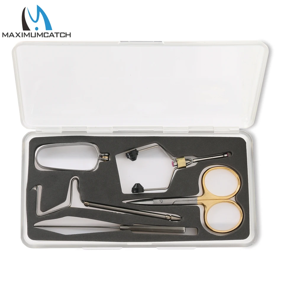 Maximumcatch 5Pcs/Set Fly Tying Tool Kit Whip Finisher Dubbing Needle