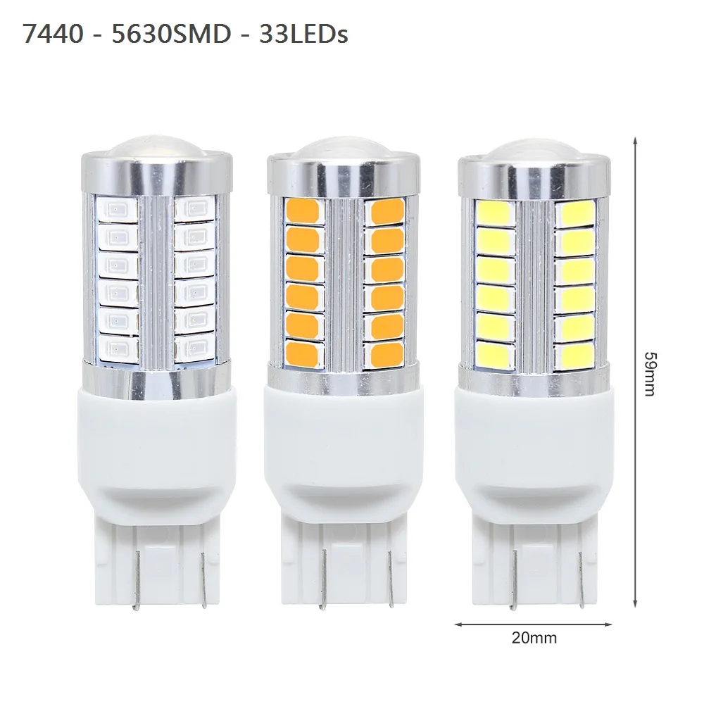 ANBLUB 1 шт. 1156 1157 7440 T20 автомобильный Поворотный Светильник 33 SMD 5630 5730 авто светодиодные задние тормоза светильник Обратный лампы сигнальная лампа 12V DRL светильник s - Испускаемый цвет: 7440 T20 33LEDs