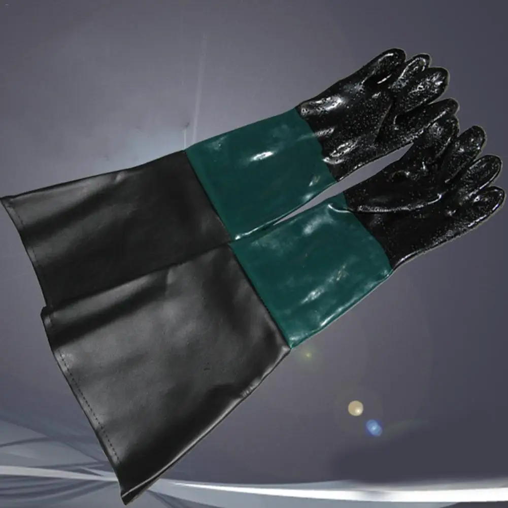 1 пара резиновых пескоструйных перчаток пескоструйная машина специальные перчатки 60 см износостойкая впитывающая пот подкладка#35
