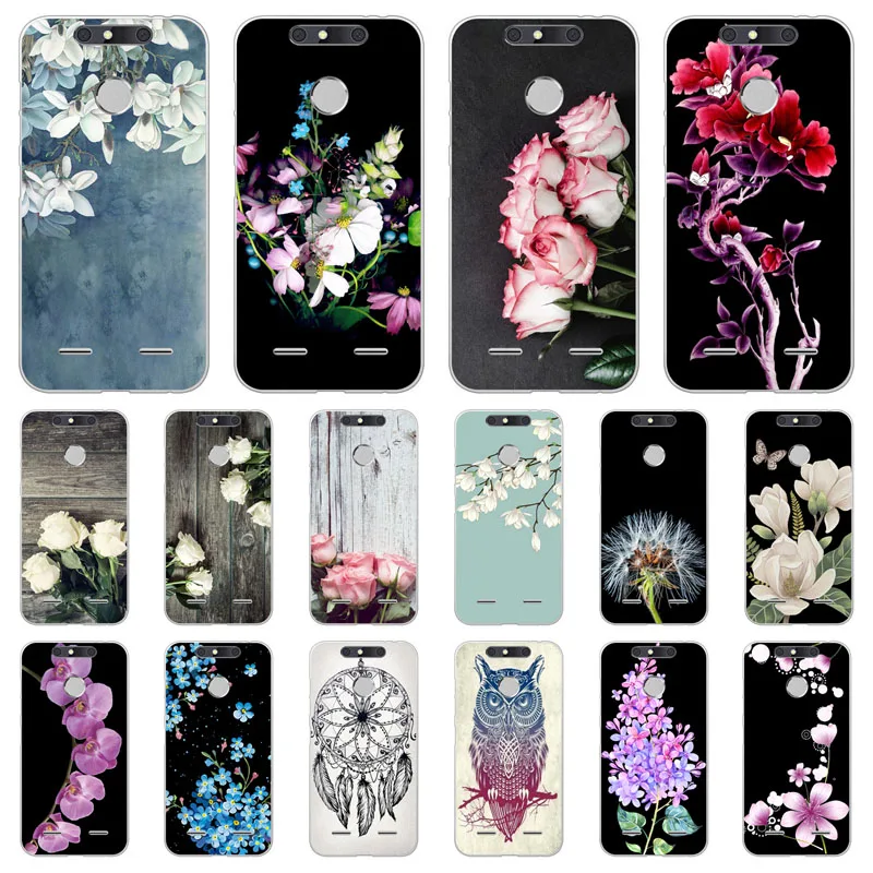 

zte blade v8 lite Case,Silicon Popular flowers Painting Soft TPU Back Cover for zte blade v8 mini Protect Phone cases shell