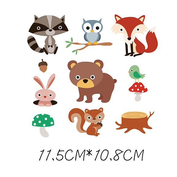 

Animals Heat Transfers Iron On Patches For Jeans T-shirt DIY Craft Stickers Applications For Clothes Decorative Appliques 47024