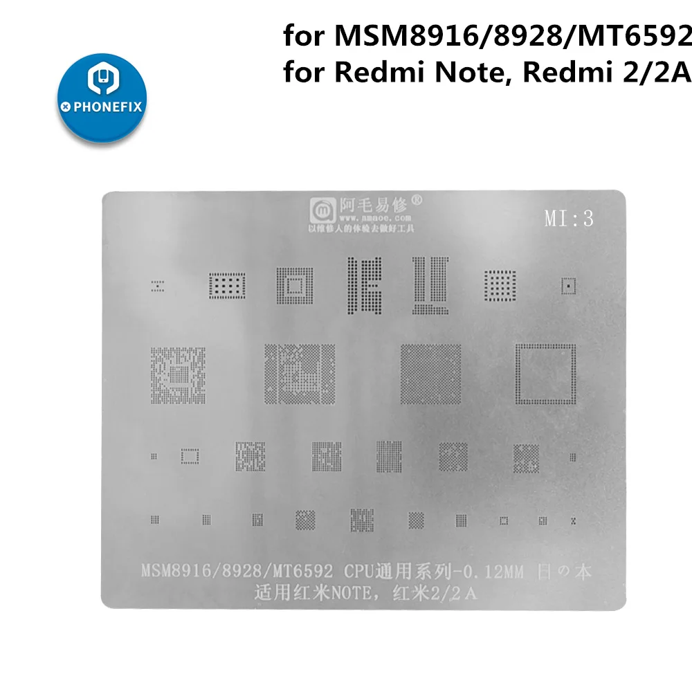 multi-function Xiaomi Mobile phone motherboard Repair BGA Reballing Stencil Kits Solder template for Xiaomi Mi 45678 Redmi - Цвет: MI 3