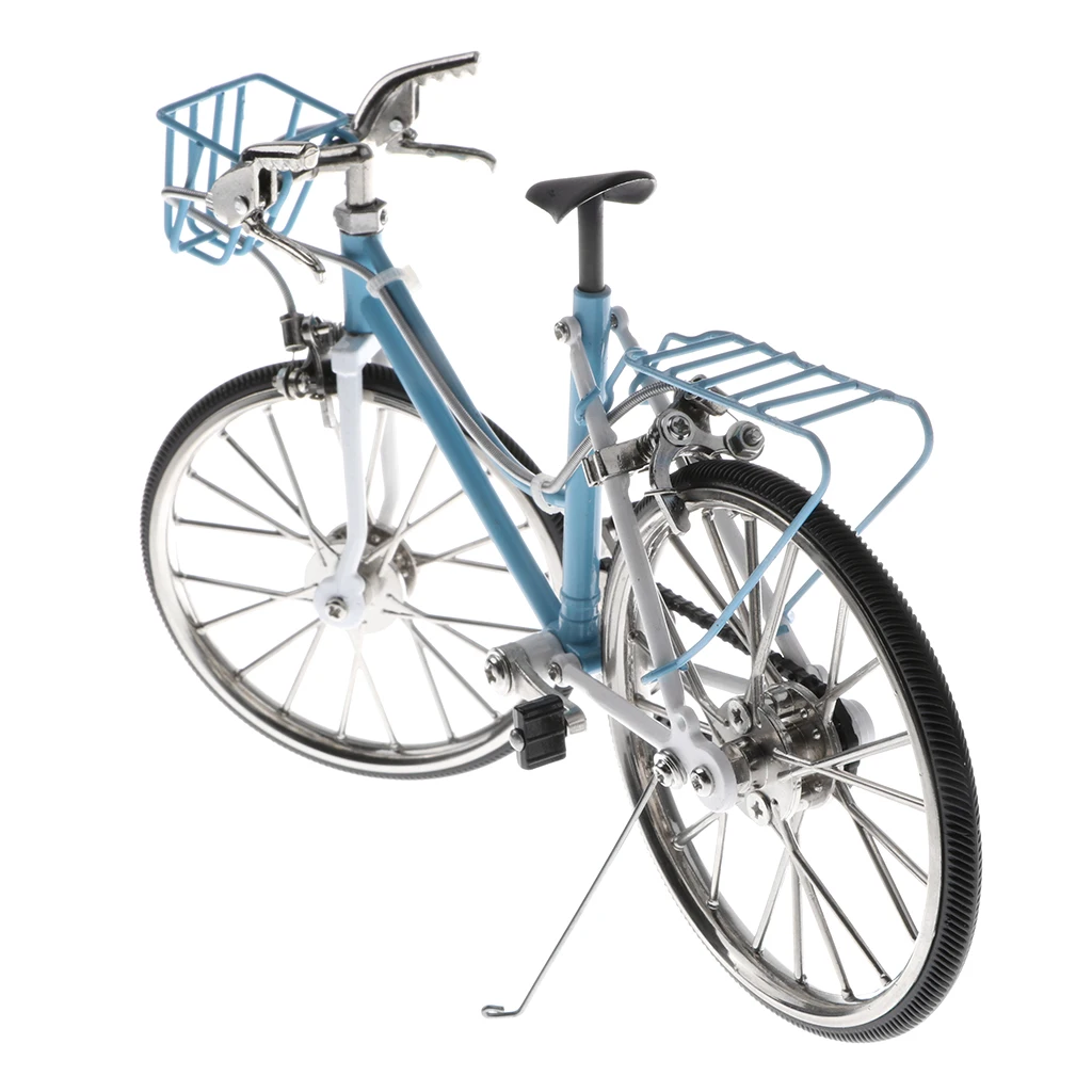 1:10 Масштаб Синий сплав декоративная литая под давлением модель велосипеда гоночный велосипед Голландский стиль велосипед Реплика велосипед игрушка кофе бар домашний декор