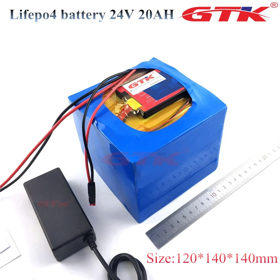 

24v Lifepo4 battery pack 24V 20AH 8s LFP Battery for 25A BMS 600w 350w motor car wheel chair DC power 500w + 2A charger
