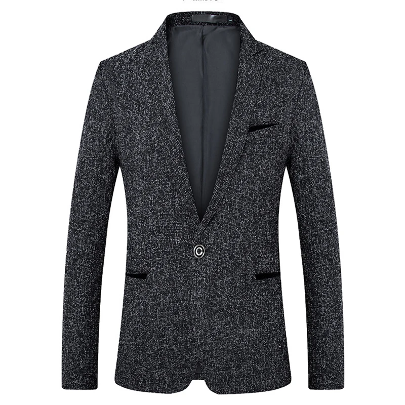 Бренд Мужские Винтажные куртки-блейзеры корейский стиль деловой повседневный мужской блейзер куртки тонкий мужской повседневный костюм куртка черный