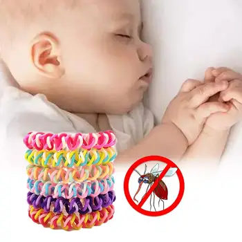 

12PCS Mosquito Repellent Telephone Line Wristband Anti-mosquito Injury Phone Circle Style Multicolor Selection Go Out Travel