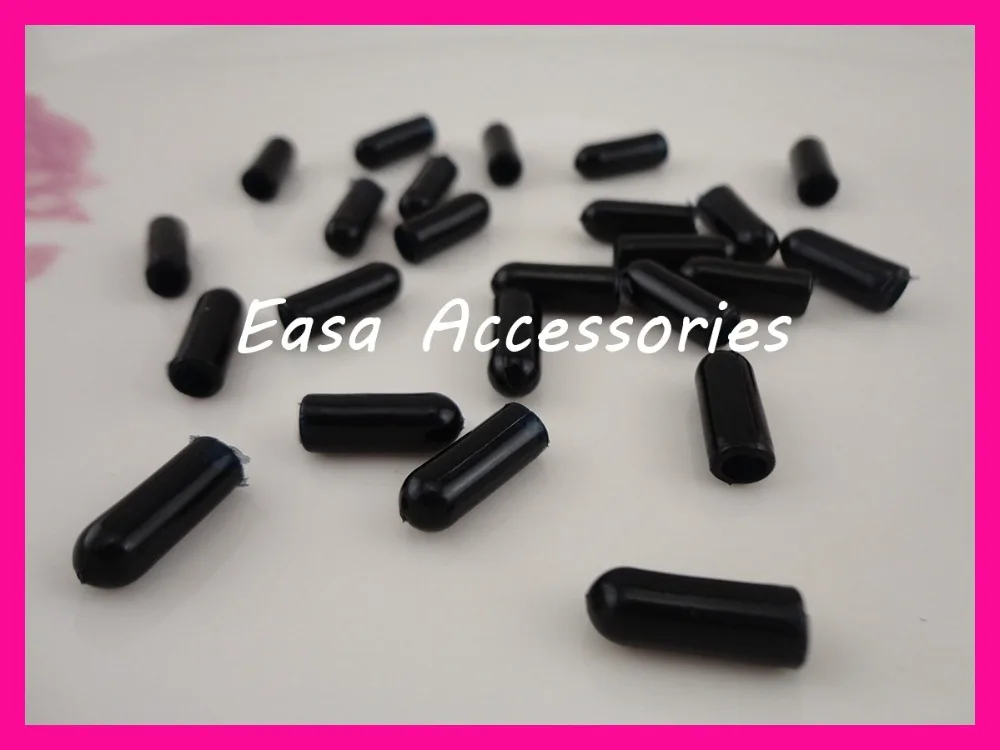 

200PCS 15mm*5mm Medium Size Black rubber tips for the end of 4mm and 5mm Metal headbands to protect from hurt,Bargain for Bulk