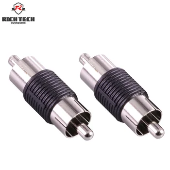 

50pcs RCA Straight Plugs Male Wire Connector Double Heads RCA Plugs