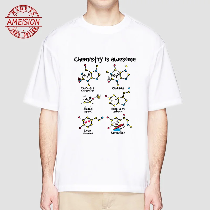 chemistry 2019 new arrivels Men Cartoon Comic T-shirt Short sleeve O-Neck Fashion t shirt Cool male Tshirt