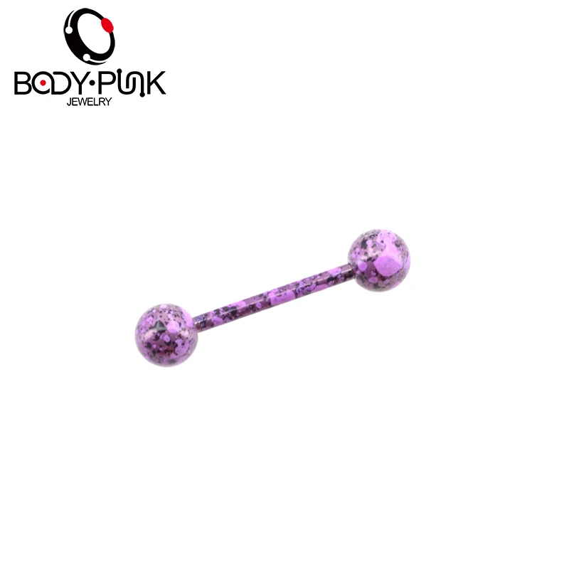 BODY PUNK Tongue Ring 316L Stainless Steel Barbell Tongue Piercing Fashion Jewelry Body Piercing Jewelry for Women Men 4pcs  (2)