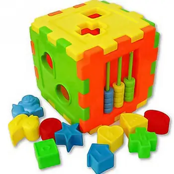

1Set Cube Bricks Matching Blocks Sorting Box Plastic Baby Intelligence Educational Toy Building Blocks Early Learning Toy
