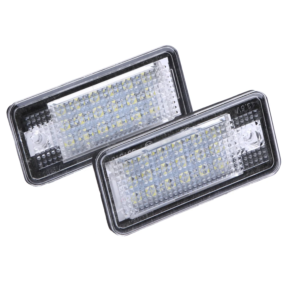 2PCS 18 LED Car LED License Number Plate Light Lamp Automobiles Error Free OBD Lighting for Audi A3 A4 A6 A8 B6 B7 S3 Q7 RS4 RS6