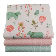 Syunss Diy Лоскутная Ткань для квилтинга детские кроватки подушки платье Шитье Tissus животный лес печатных саржа хлопчатобумажная ткань Tecido