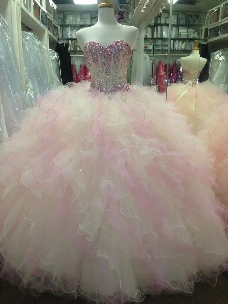 New Pink Colorful Organza Formal Quinceanera Ball Gown Wedding Dresses Beading Long Pageant Prom in Stock LHQ12 | Свадьбы и