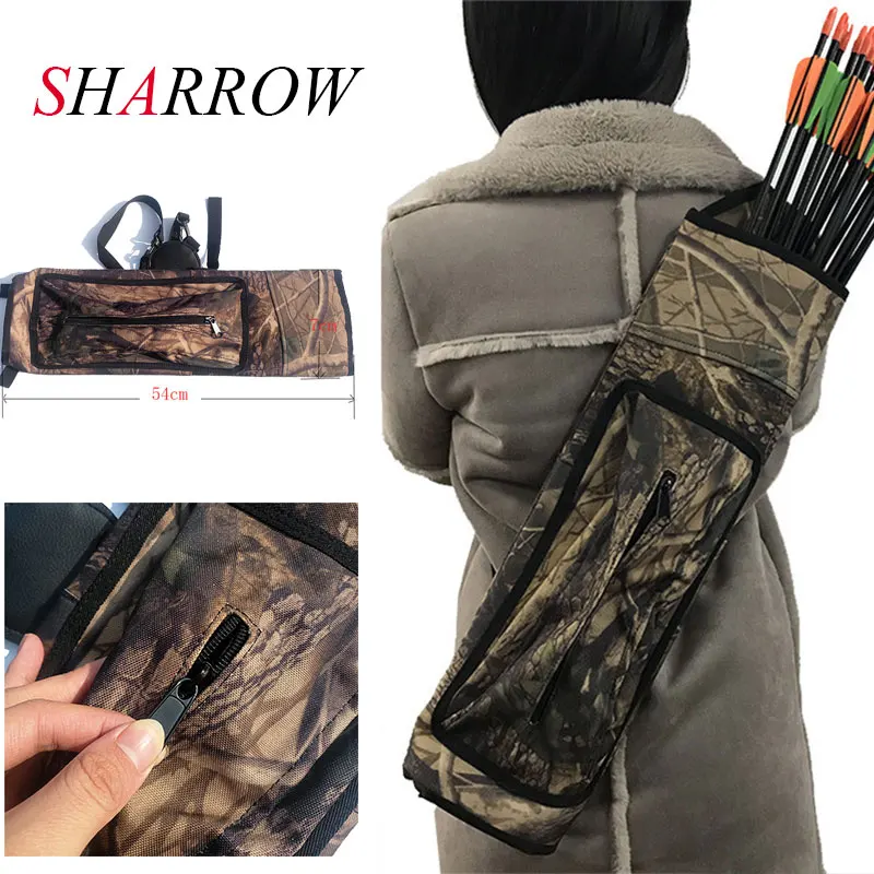 

1 Piece Camo Strap Quiver 40 Arrows Quiver Simply Quick Quiver Holder Arrow Case for Compound Bow Recurve Bow Arrows Bag