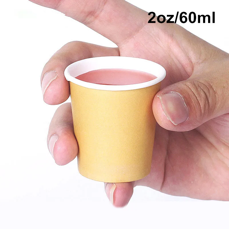 2000 X 2oz/60ML Mini Paper Tasting Cups White/Brown Coffee Supermarket