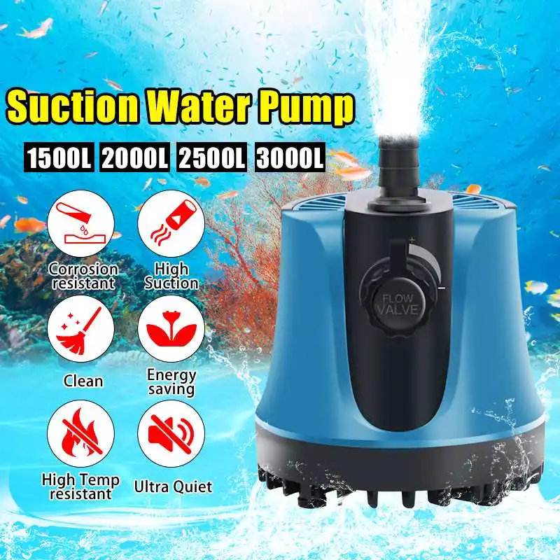 

Utility 25W/35W/45W/60W Ultra-Quiet Submersible Water Fountain Pump Filter Home Fish Pond Aquarium Water Pump Tank Fountain