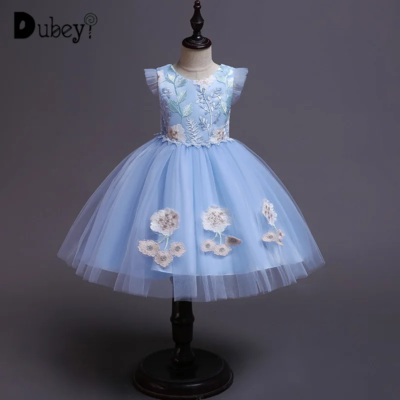 

Flower Girl Royal Blue Princess Dresses for Wedding and Party Elegant Kids Girls Tunic Frocks for Evening Prom Pink Tutu Dress