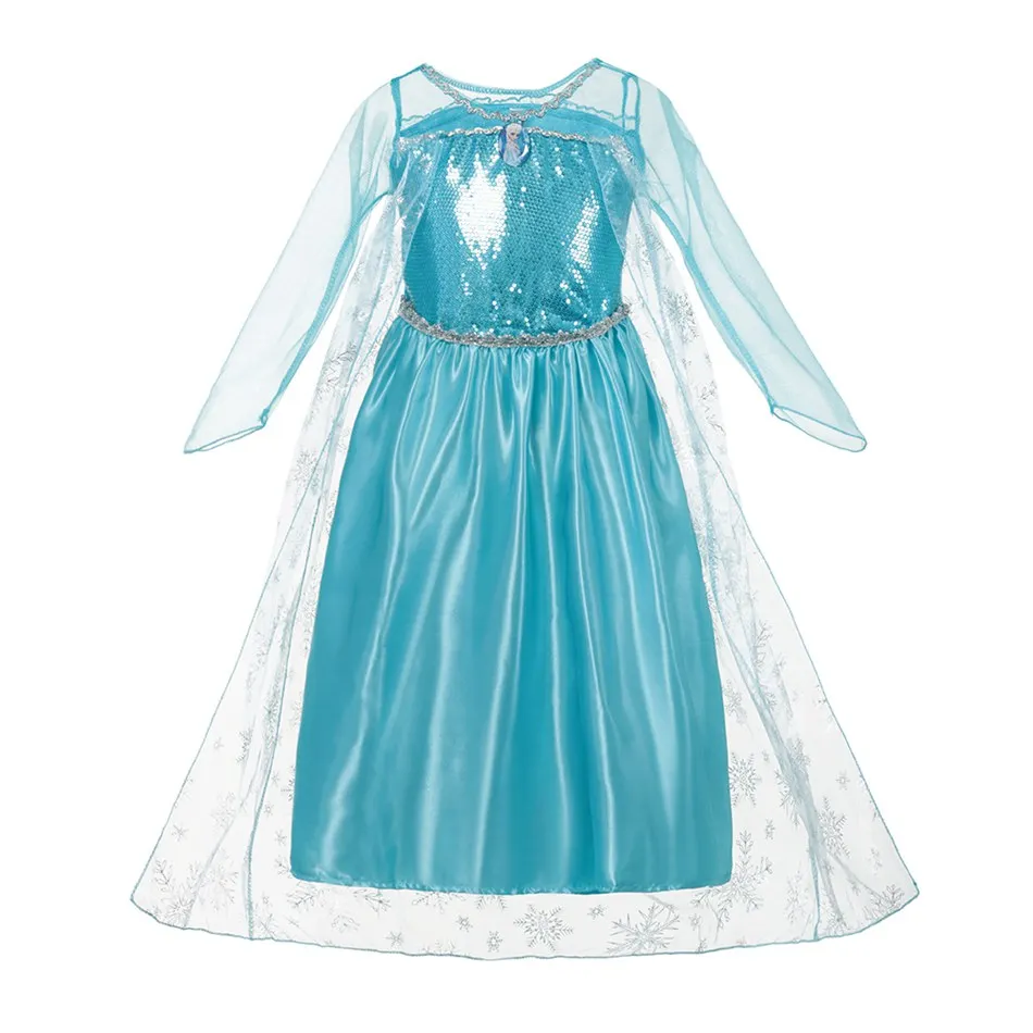 Dress O Нарядное платье Эльзы для девочек; Детский костюм принцессы Анны; детская одежда Снежной Королевы для коронации и дня рождения; карнавальный костюм на Хэллоуин для девочек - Цвет: Dress O