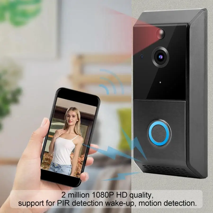 1080 P HD умная WiFi видеокамера на дверной звонок беспроводной домофон безопасности дверной звонок Обнаружение движения видео домофонный дверной Звонок